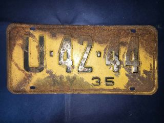 Set of 2 Vintage - 1935 York License Plates - 