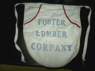 Vtg Foster Lumber Co Carpenter Tool Nail Cloth Advertising Apron 2 Pockets Guc