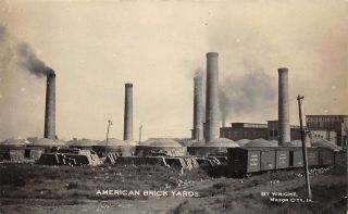 Lp48 Mason City Iowa Postcard Rppc American Brick Yards