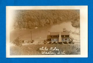 Weston,  Wv,  Real Photo Post Card View Of Lake Riley,  Ca 1940 