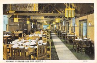 Aurora York Roycroft Inn Dining Room Interior Antique Postcard K14202