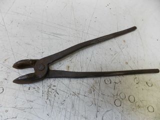 Blacksmith Hand Forged Cup Tongs 12 " Vintage Primitive Farrier R30