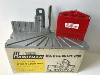 Vintage Stanley Handyman H114 Adjustable Mitre Box Made In Usa
