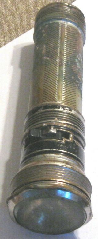 Vintage Ray - O - Vac Flashlight Nickel Brass Case Rotomatic 2263 Pat.  May 29th 1928