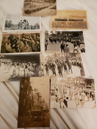 Wwi Postcard In Return Victory Parade And Other Pics Set Of 10