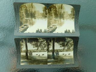 2 Rare Vintage Keystone Stereoview Photo Card Early Swanee River Fl