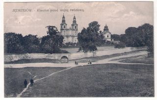 Wwi Poland,  Jedrzejow Postcard With Corp Stampling