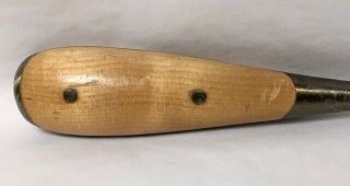 Vintage Antique Irwin USA Flat Head Screwdriver w Inlaid Wood Handle 14 