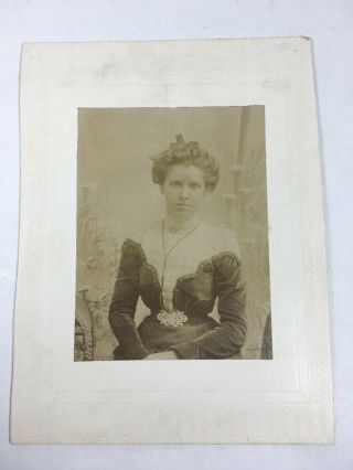 Nellie Wallace Antique Cabinet Photo - Victorian Woman Id 