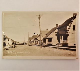 Antique Real Photo Postcard Park Street Corner Brook Newfoundland Canada Rppc