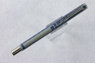 Parker Vector Roller Ball Pen In Unique Gray - Blue Pattern With Chrome Trim