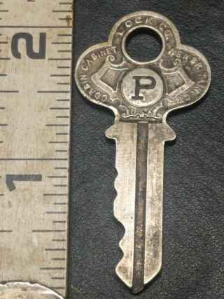 Unique Antique Corbin Key Ornate Batwing Bow Circle P Logo