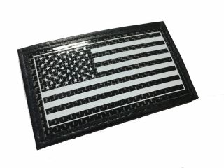Forward Carbon Fiber Uniform Patch - 3.  5 X 2 " Usa / American Flag