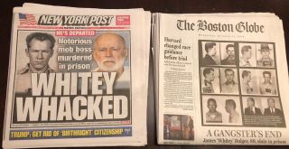 Departed Whitey Bulger Whacked 10/31/2018 York Post/boston Globe Set