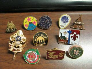 11 Different Boy Scout Hat Pins From Around The World P91