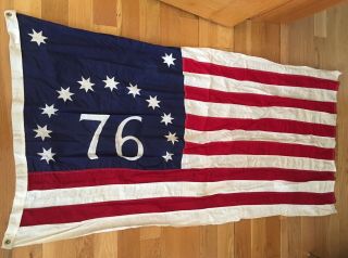 Vintage ‘76 American Flag 3 X 5 Ft.  Pioneer Valley Forge Usa Bicentennial