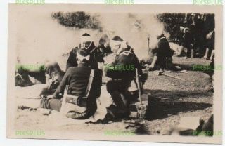 Old Chinese Photo Resting Soldiers In Camp Shanghai Incident China Vintage 1932