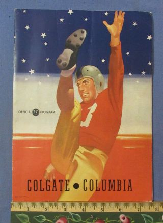 Vintage 1944 Colgate Vs Columbia University Football Program World War Ii Era