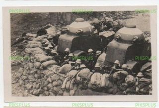 Old Chinese Photo Armoured Car Barricade Shanghai Incident China Vintage 1932