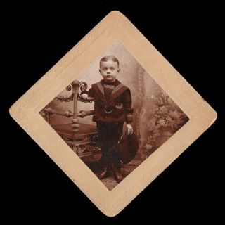 1880s Cabinet Card Of Young Boy In School Or Military Uniform - Cincinnati Ohio