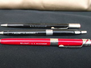 2 Vintage Skilcraft Us Government Pens & 1 Mechanical Pencil