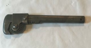 Antique Craftsman 10 " Adjustable Spring Loaded Roller Pipe Wrench Patent 1907
