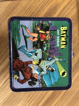 Vintage 1966 Batman And Robin Metal Lunch Box By Aladdin