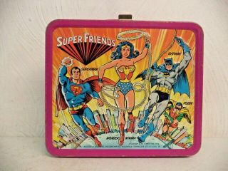 Vintage Dc Heroes Friends Metal Lunchbox No Thermos