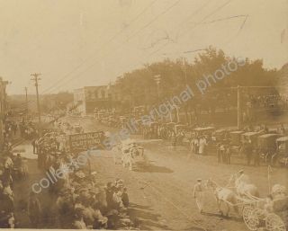 Humboldt Nebraska Fourth Of July Parade On Downtown Street Circa 1900 Orig Photo