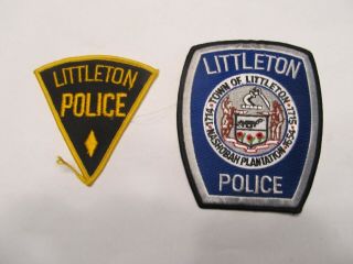 Massachusetts Littleton Police Patch Set Left Cheese Cloth