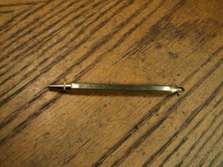 Vintage Small Brass Mechanical Pencil W/ Loop 3 - 7/16 " Red Lead