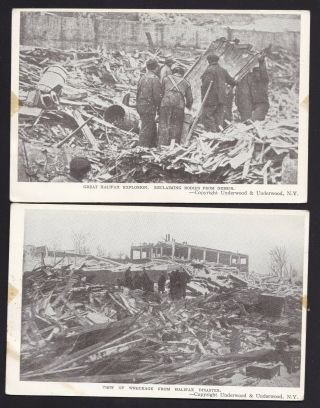 Old Vintage Postcard Of Halifax Nova Scotia Ns Canada Disaster Explosion