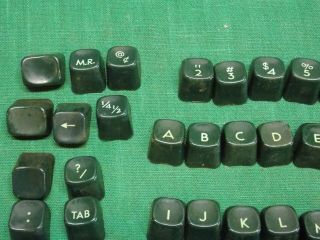 Set of vtg green plastic typewriter keys from Remington Quiet Riter Miracle Tab 2