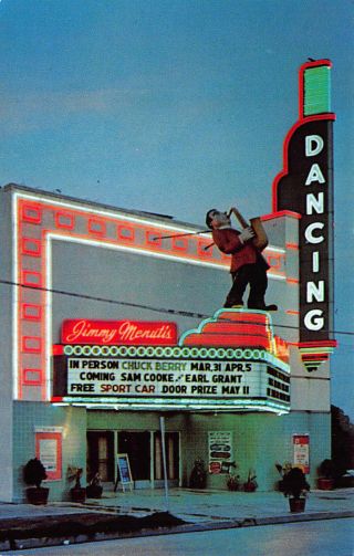 Houston Tx Jimmie Menutis Lounge & Club Marquee Chuck Berry Sam Cooke Postcard