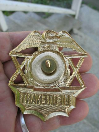 Vintage OBSOLETE Comm of Massachusetts Fire Dept or Police Lieutenant hat Badge 2