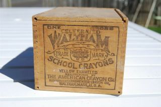 Vintage Waltham School Crayon Dovetail Box From The American Crayon Co
