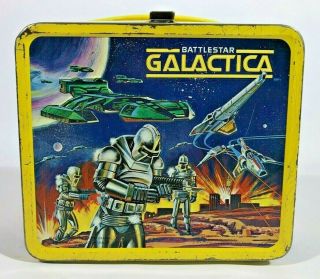 Vintage 1978 Battlestar Galactica Metal Lunch Box By Aladdin Cylon Raider