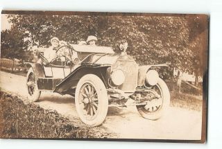 Antique Automobile Teddy Grill Hood Ornament Rppc Real Photo 1904 - 1918