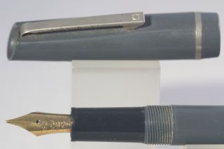 Vintage Osmiroid No.  65 Rolatip Medium Soft Fountain Pen,  Grey & Chrome Trim