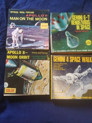 4 Vintage Space 8mm Apollo Moon,  Orbit,  Gemini Movies Columbia Pictures