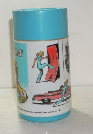 1977 THE BIONIC WOMAN THERMOS ONLY (THIS ONE HAS THE CAR) ALADDIN no LUNCH BOX 2