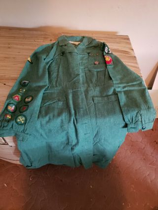 Vintage 1960’s Girl Scout Uniform With Badges