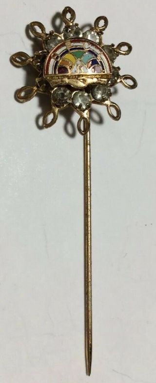 Rare Masonic Shriner Enameled Rainbow Stick Pin 1 "