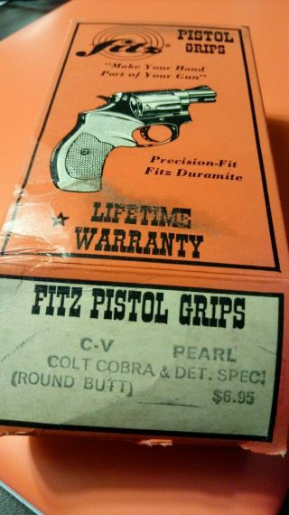 Vintage Revolver Gun Grips C - V Pearl,  Colt,  Cobra & Detective Spec Police Fitz