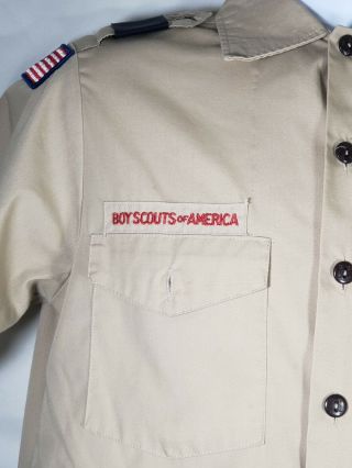Boy Scouts of America BSA Official Uniform Shirt Mens Small 14 14 1/2 Patches SS 2