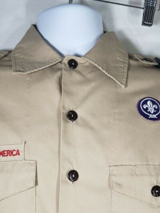 Boy Scouts of America BSA Official Uniform Shirt Mens Small 14 14 1/2 Patches SS 6