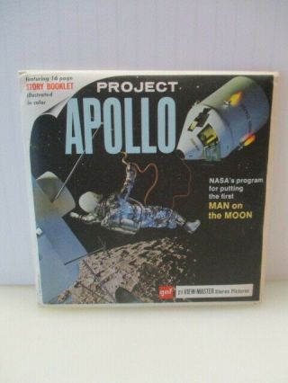 Vtg Viewmaster Project Apollo Man On Moon B658 3 Discs 16 Page Booklet
