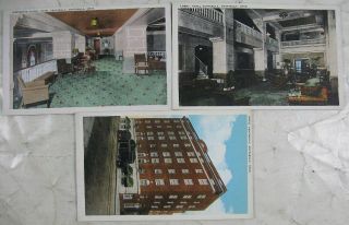 3 Antique Postcards Ashtabula,  Oh Ashtabula Hotel