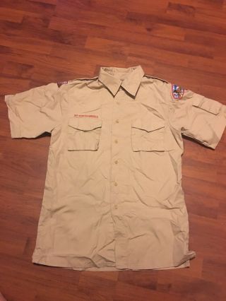 Official Bsa Boy Scout Cub Webelos Tan Khaki Uniform Shirt Adult Small