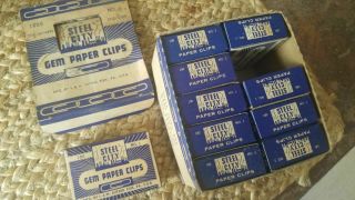 Steel City Gem No 1 Vintage Antique Box Paperclips Clips Whole Case Of 1000